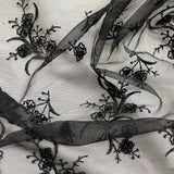 Beaded Lace Fabric on Polyester Net Mesh