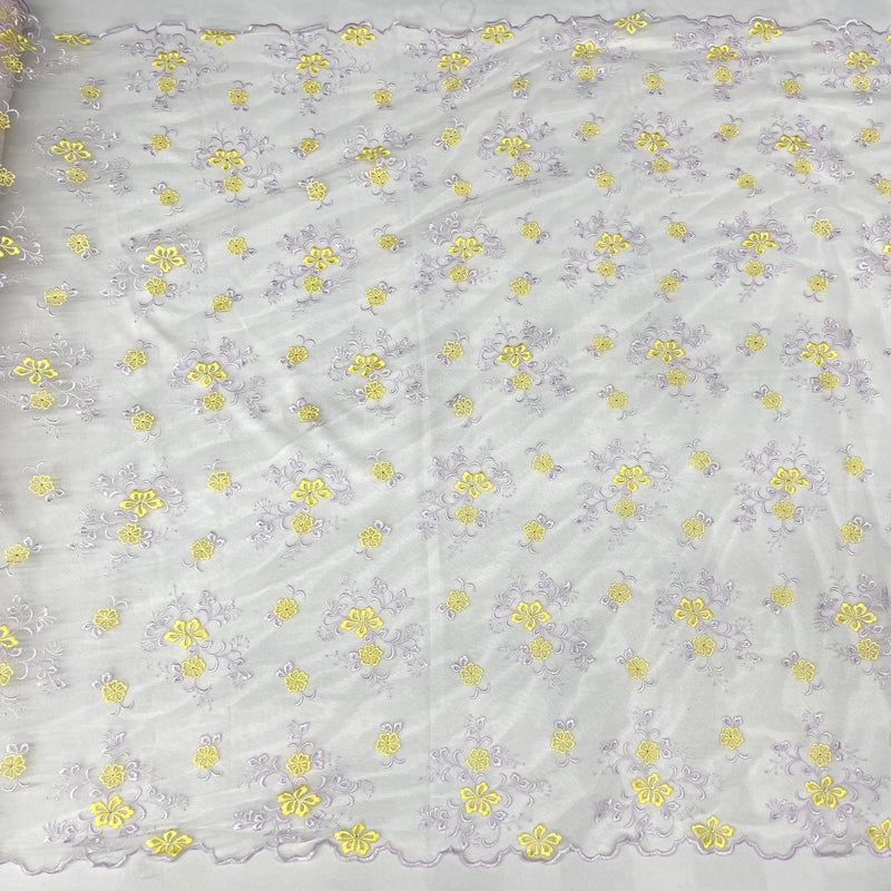 Beaded Lace Fabric on Polyester Net Mesh