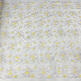 Beaded Lace Fabric on Polyester Net Mesh