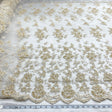 Beaded Lace Fabric Champagne Gold