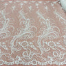 1 Yard Exquisite Corded Embroidered Bridal Lace Fabric for Special Occasion White