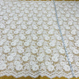 Corded Bridal Lace Fabric on Polyester Net Mesh