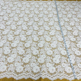 Corded Bridal Lace Fabric on Polyester Net Mesh
