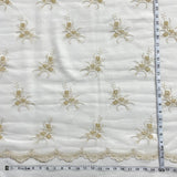 1 Yard - Beaded Lace Fabric Embroidered on 100% Polyester Net Mesh - Ivory - 52" Wide