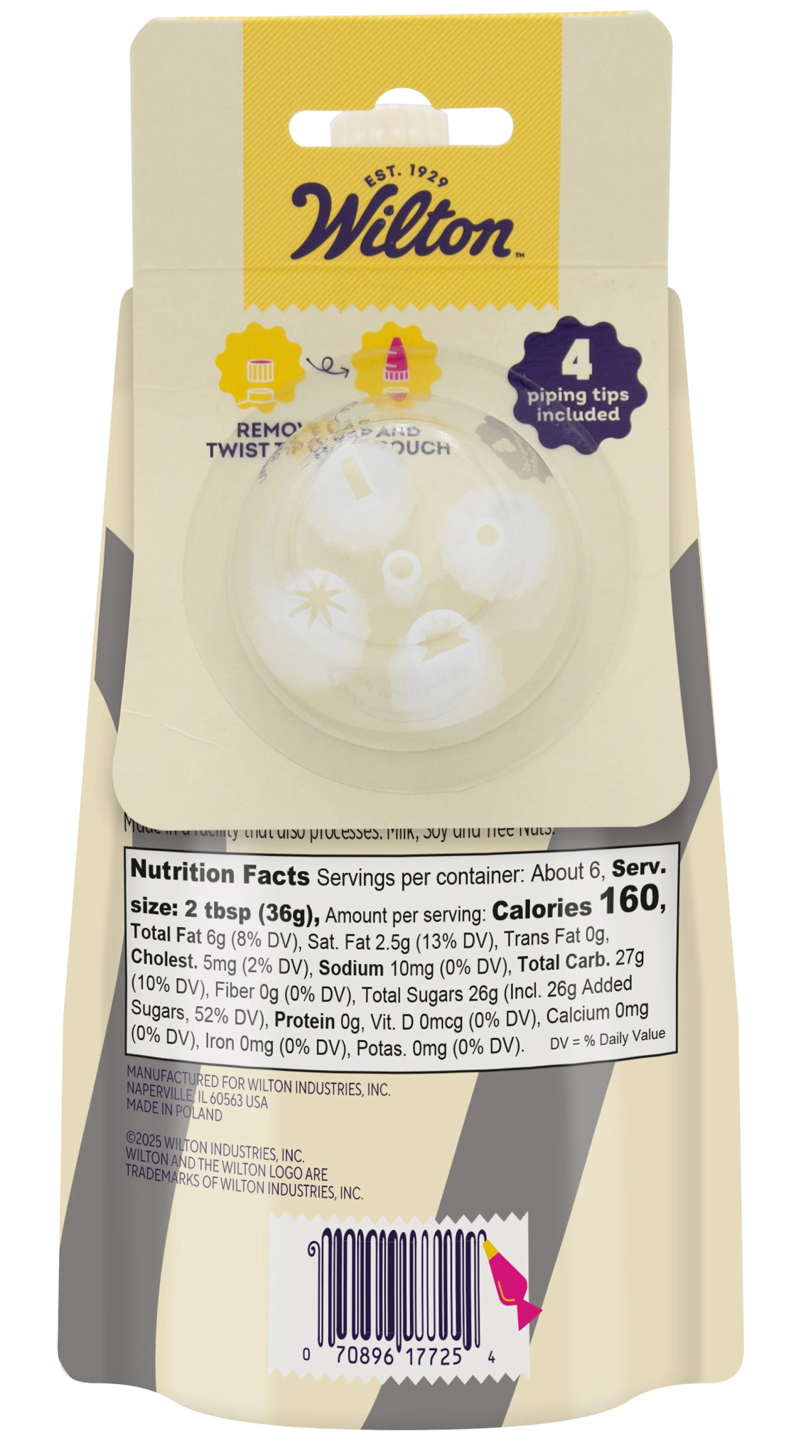 Wilton Black Ready-to-Use Decorator Icing Pouch with 4 Tips – 7.5 oz.