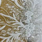 Beaded Embroidered Lace Fabric