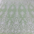Beaded Sequined Lace Fabric 100% Polyester Net Mesh