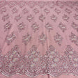 Beaded Corded Lace Fabric With Scallops