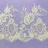 Beaded Corded Lace Trimming 100% Polyester Net Mesh 8.5"
