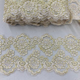 Corded Lace Trim White Silver