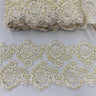 Corded Lace Trim White Silver