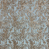 Beaded Sequined Lace Fabric 100% Polyester Net Mesh