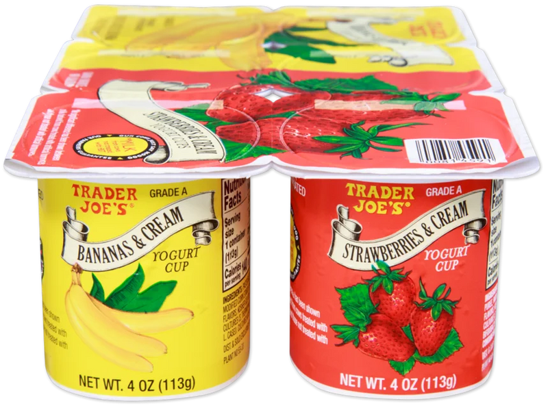 Strawberry & Banana Cream Yogurt Cups Rich Creamy Fruit Yogurt 24 Oz