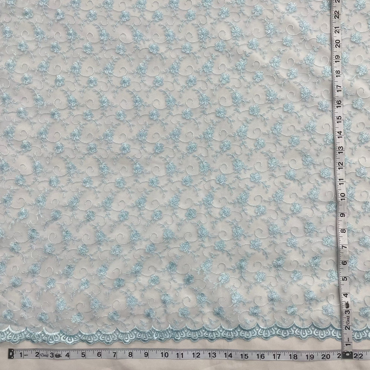 Embroidered Lace Mesh in Lt. Blue and Purple