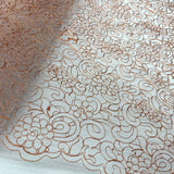 Embroidered Corded Lace Mesh Sky Blue