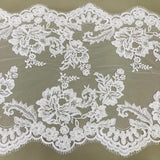 Floral Corded Embroidered Lace Trimming