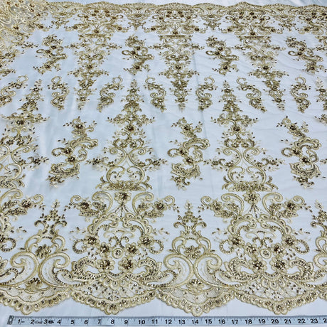 Embroidered Lace Beaded Bridal Mesh