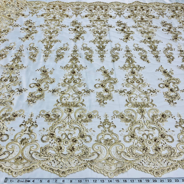 Embroidered Lace Beaded Bridal Mesh