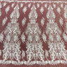 Beaded Lace Fabric on Polyester Net Mesh