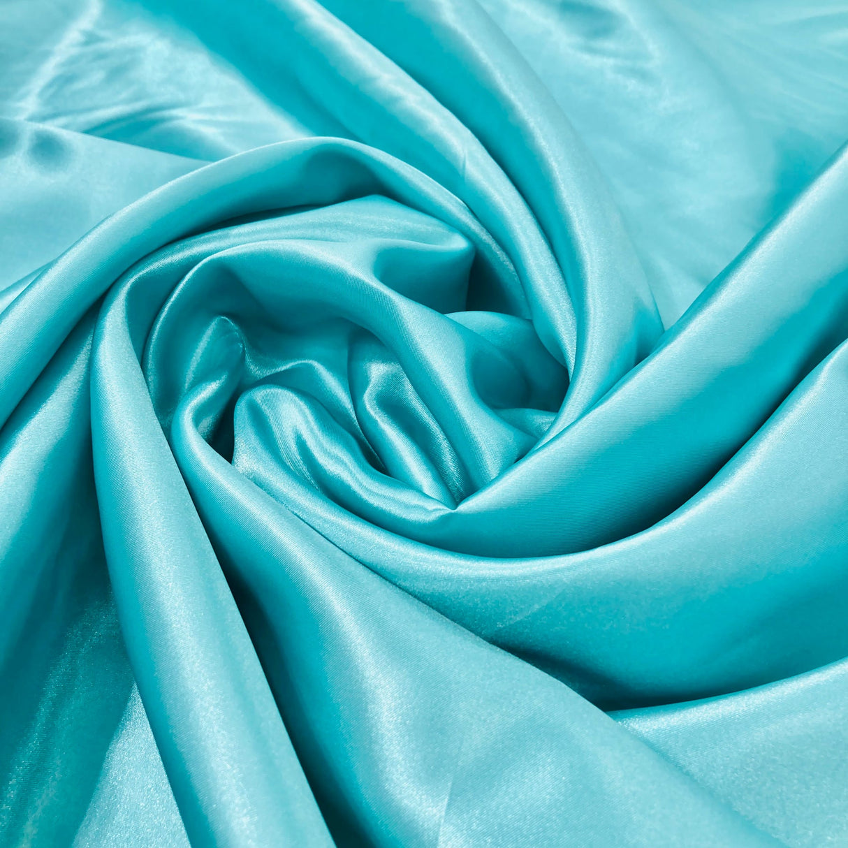 1 Yard Charmeuse Medium Satin Lining Fabric Aqua Blue 60"