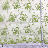 1 Yard - Corded Bridal Lace Fabric Embroidered on 100% Polyester Net Mesh - Ivory - 54"