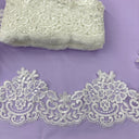Corded Lace Trimming Embroidered 100% Polyester Net Mesh 6"