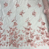 1 Yard 3D Floral Lace Fabric Embroidered on 100 Percent Polyester Soft Tulle Net Mesh White 60 inch Width