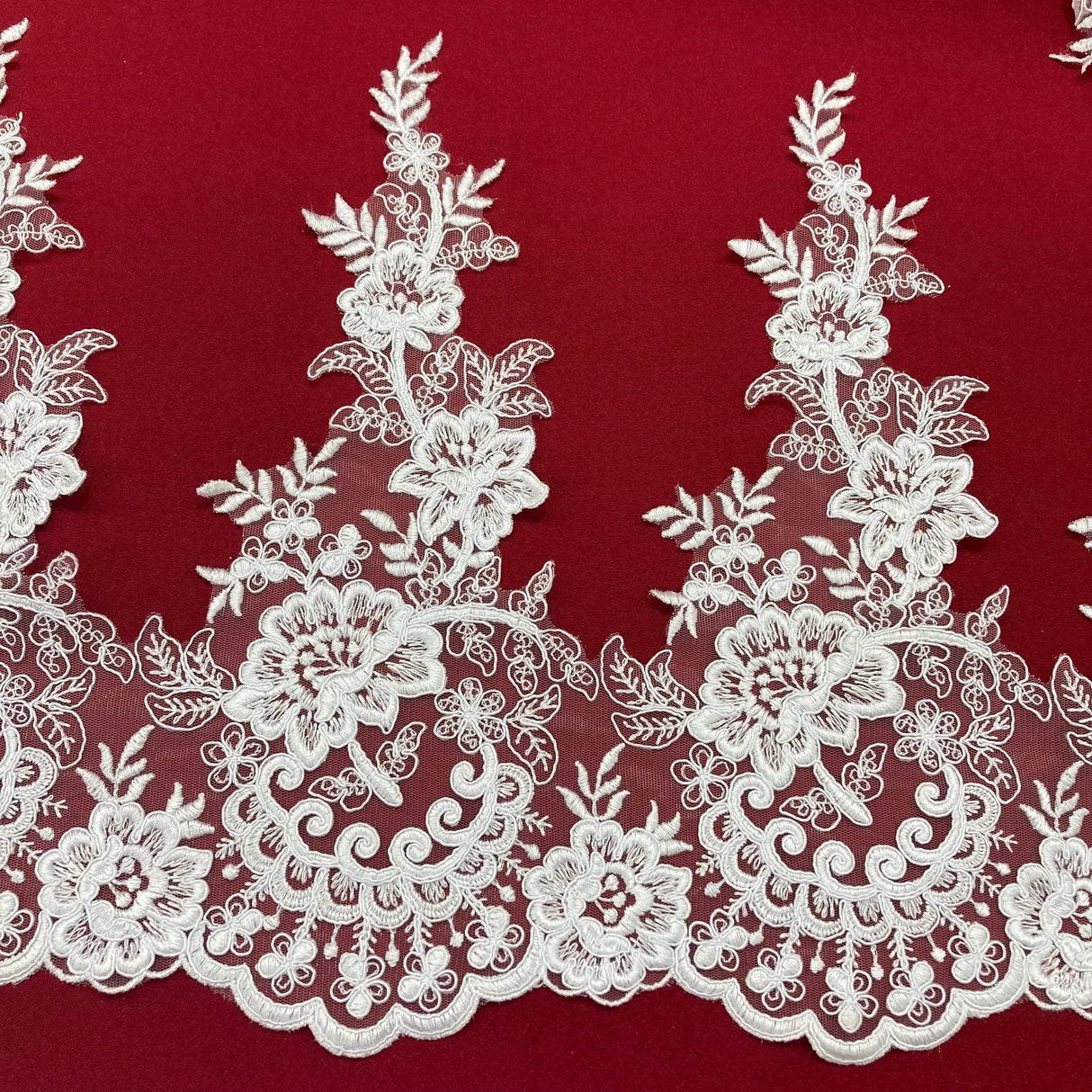 Embroidered Corded Lace Trim