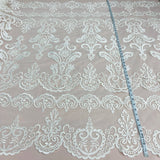 Embroidered Bridal Lace Ivory Mesh
