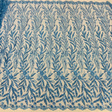 Beaded Embroidered Lace Fabric on Net Mesh