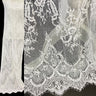 1 Panel Chantilly Embroidered Lace Fabric with Eyelash Scallop – White, Ivory, and Blush
