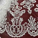 Embroidered Bridal Lace Ivory Mesh