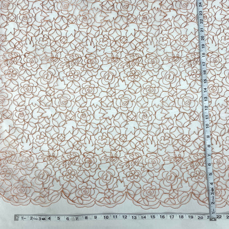 Corded Bridal Lace Fabric Embroidered Net Mesh