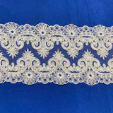 Corded Lace Trimming 6.5" Double Sided Embroidered