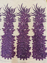 New Vegas Heavy Beaded Feather Design Embroidery Mesh Fabric - Beaded Feather Design, 11" Width, 50" Length (1 Panel)