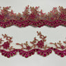 Beaded Corded Lace Trimming Polyester Fabric - Embroidered, 3.25" Width, Multiple Colors (1 Yard)