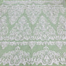1 Yard Elegant Corded Bridal Lace Fabric Embroidered on 100% Polyester Net Mesh White
