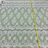 1 Yard Luxurious Beaded and Corded Bridal Lace Fabric Embroidered on 100% Polyester Net Mesh White