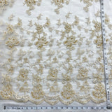 Beaded Lace Fabric Champagne Gold