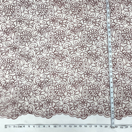 Embroidered Corded Lace Mesh Sky Blue