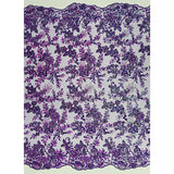 Beaded Sequined Floral Lace Fabric 51"