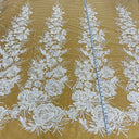 Beaded Lace Fabric on Polyester Net Mesh
