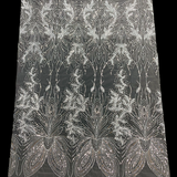 1 Yard Exquisite Beaded Lace Fabric Embroidered on 100% Polyester Net Mesh