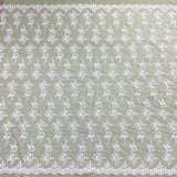 1 Yard Corded Bridal Lace Fabric Embroidered 100 Percent Polyester Net Mesh 54 inch Width