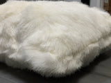 Renne Pillow Collection Sheepskin Fabric - White, Tip Dye Gray, 20" X 20" (1 Pillow)