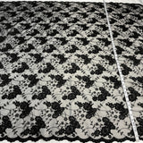 Beaded Corded Lace Fabric on Polyester Net Mesh