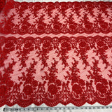 Beaded Corded Bridal Lace Fabric