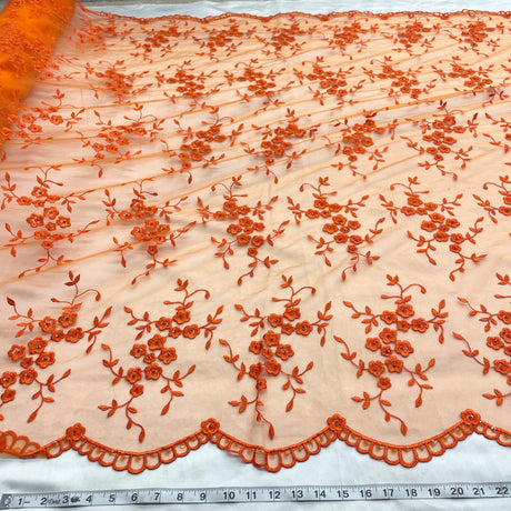 Beaded Lace Fabric on Polyester Net Mesh