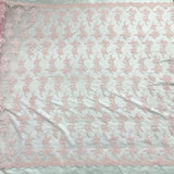 1 Yard Silver Corded Bridal Lace Fabric Embroidered on Polyester Net Mesh for Couture Wedding and Evening Gowns – 54"