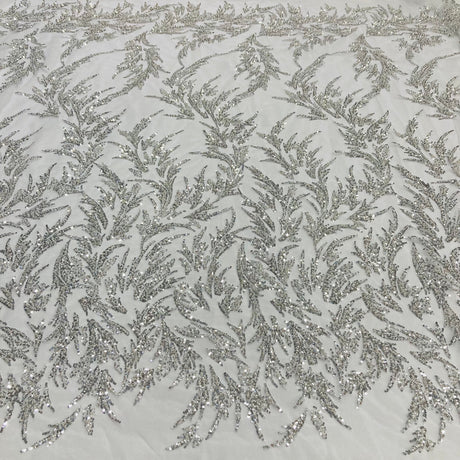 Beaded Lace Fabric Embroidered Net Mesh